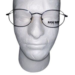 Vintage Boys Bugle Boy Eyeglass Frames BB-75 Navy Blue Rims Demo Lenses